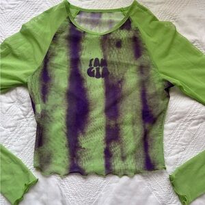 I am Gia Green/Purple Mesh Long Sleeve
